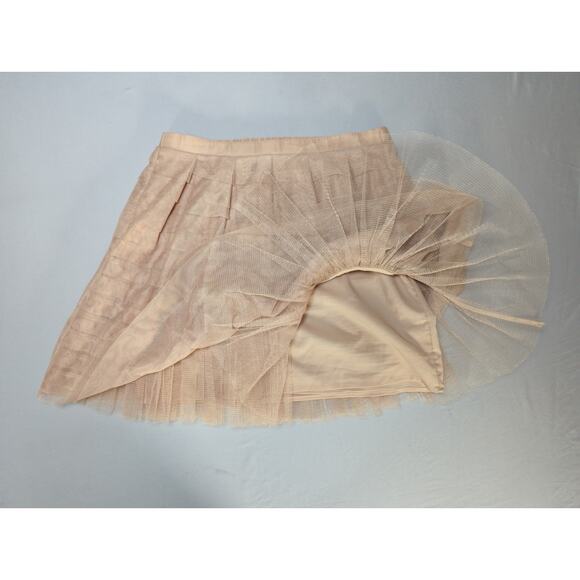 BCBGMAXAZRIA Pleated Skirt Nude Beige Textured A Line Mini Womens XS - Picture 5 of 11